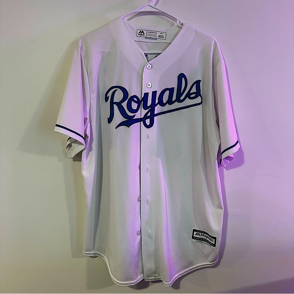 Eric Hosmer Kansas City Royals #35 MLB Jersey White Blue Size Men Large